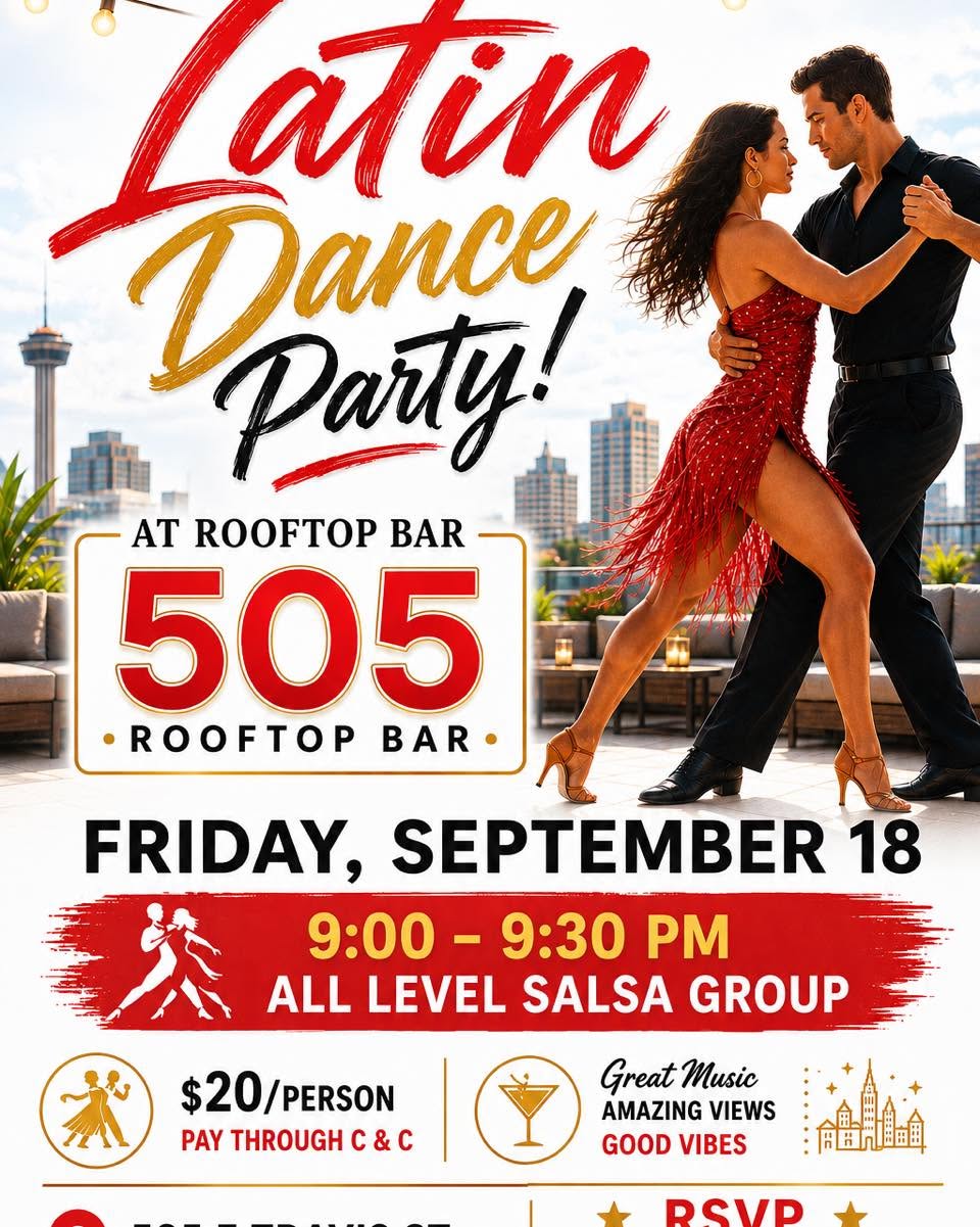 C&C Latin Dance Party flyer for Rooftop Bar 505